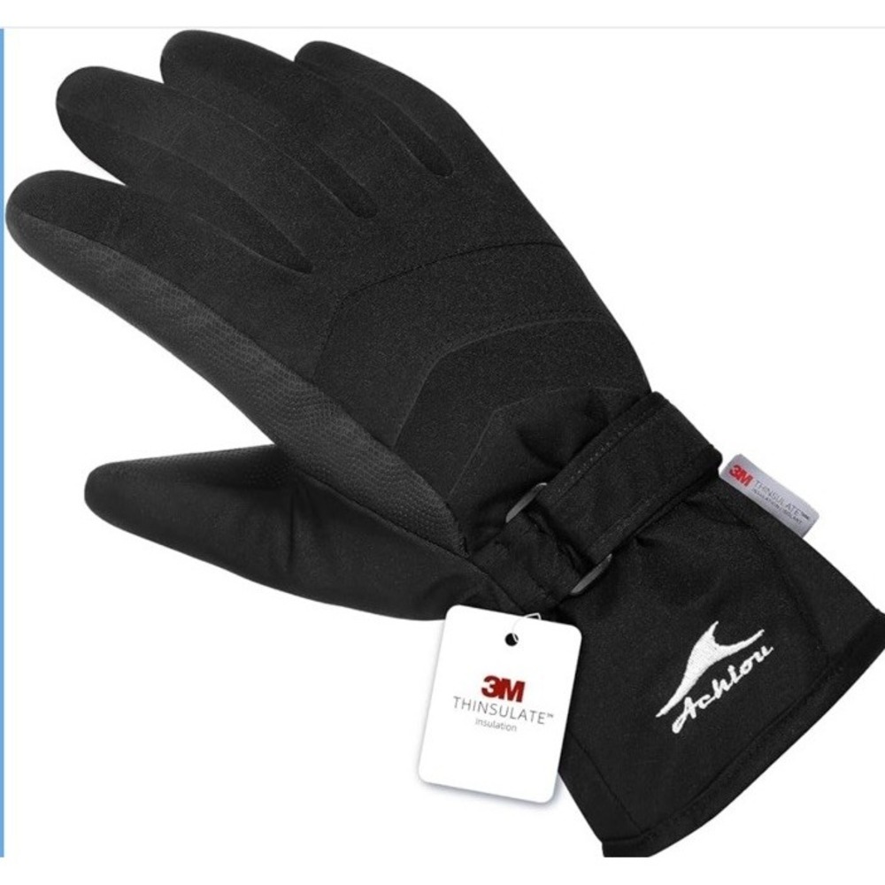 Achiou Snow Gloves Winter Warm 3M Thinsulate‎ Waterproof Touchscreen Adult Large